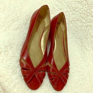 Cute maroon shoes.